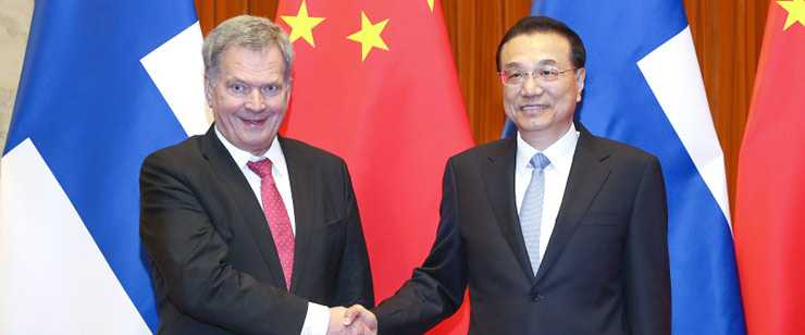 国务院总理李克强会见来华芬兰总统尼尼斯托